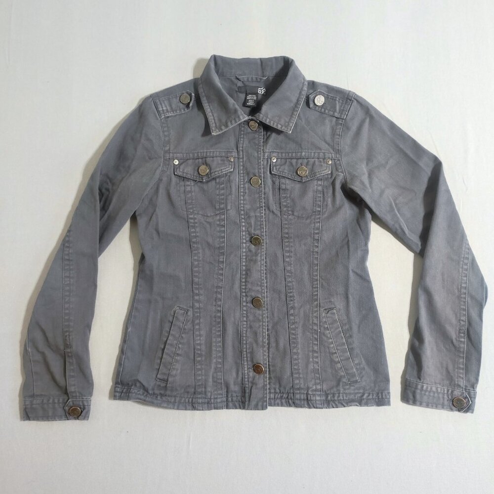 Fox Racing Military Style Jean Jacket women's size S grey colour